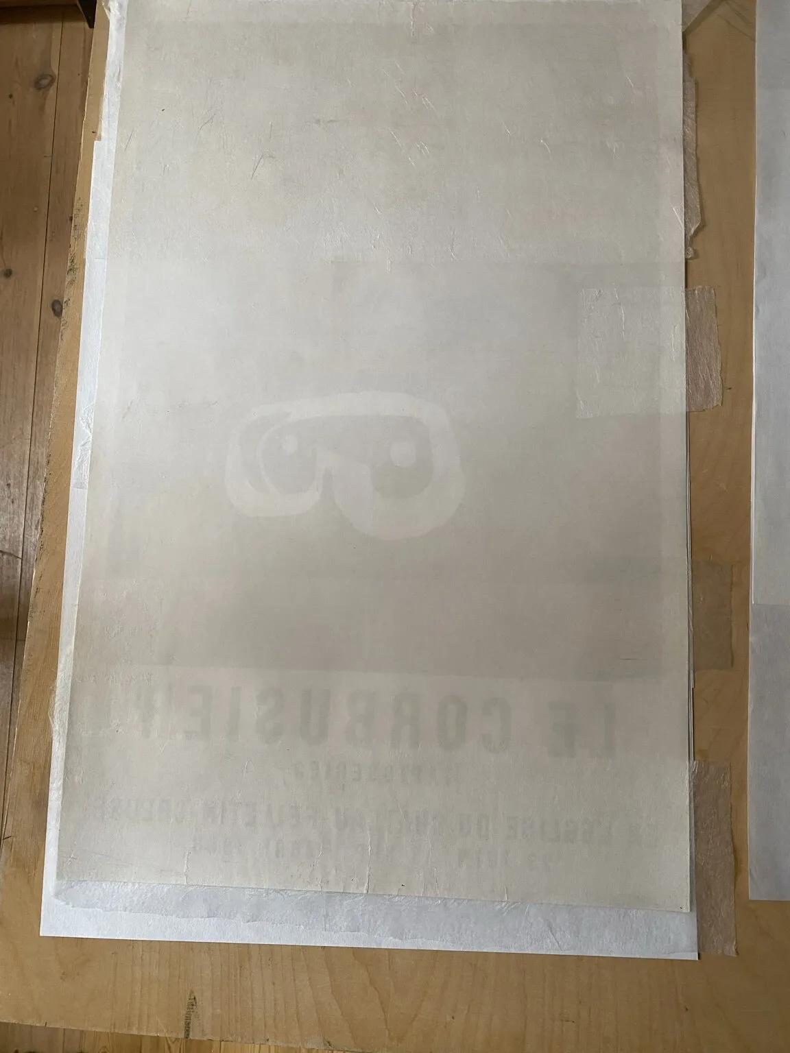After restoration and pressing. Reverse of the sheet.