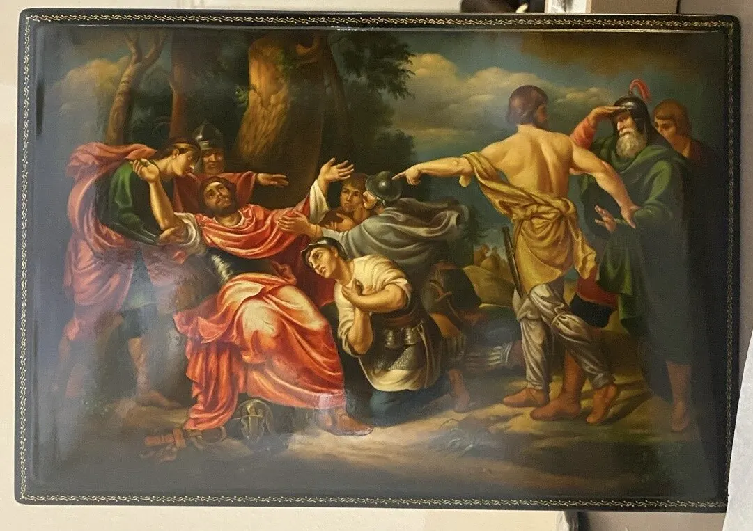 After varnishing. Transparency of the coating and depth of colour restored.