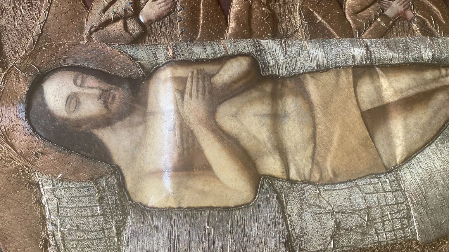 Central painted insert. Detail of the figure of Christ.