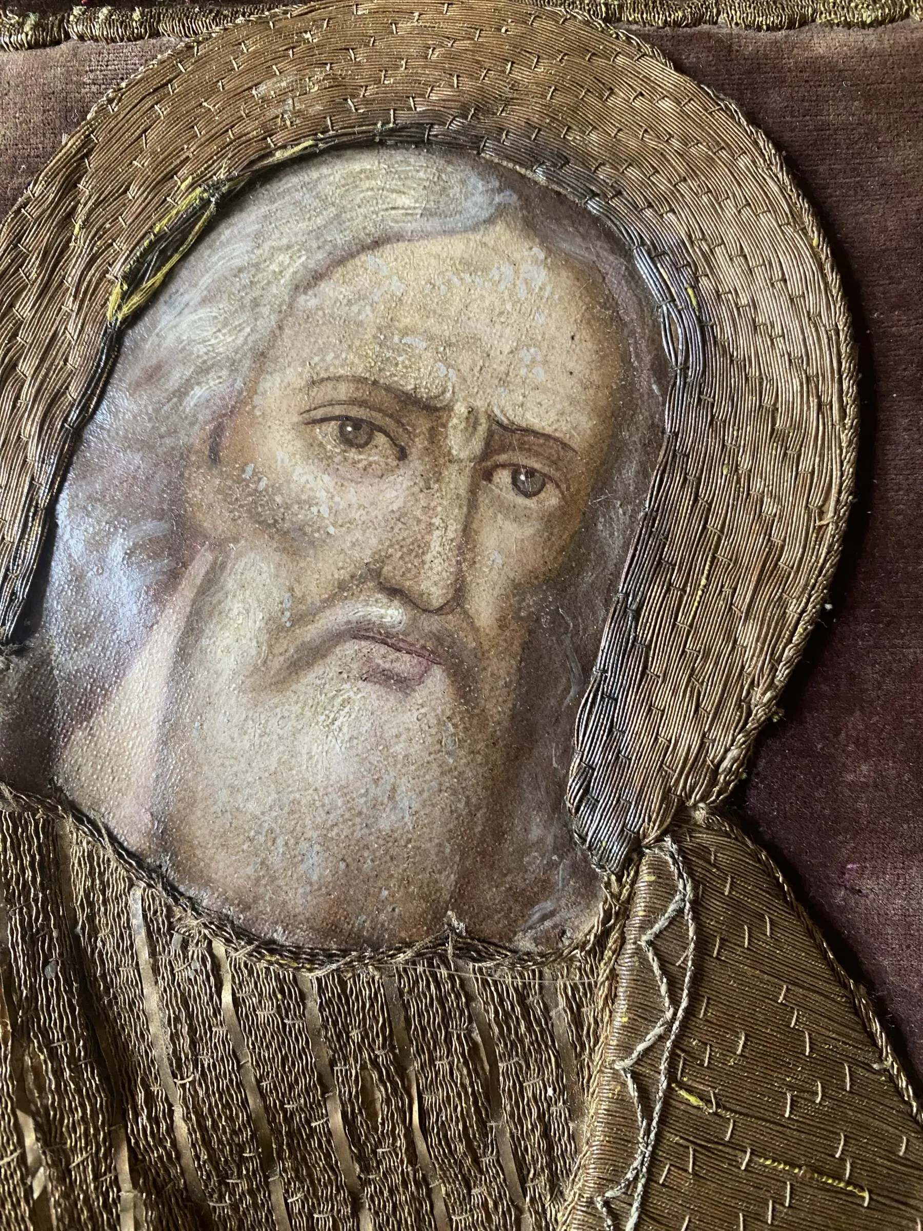 Detail of a male face.