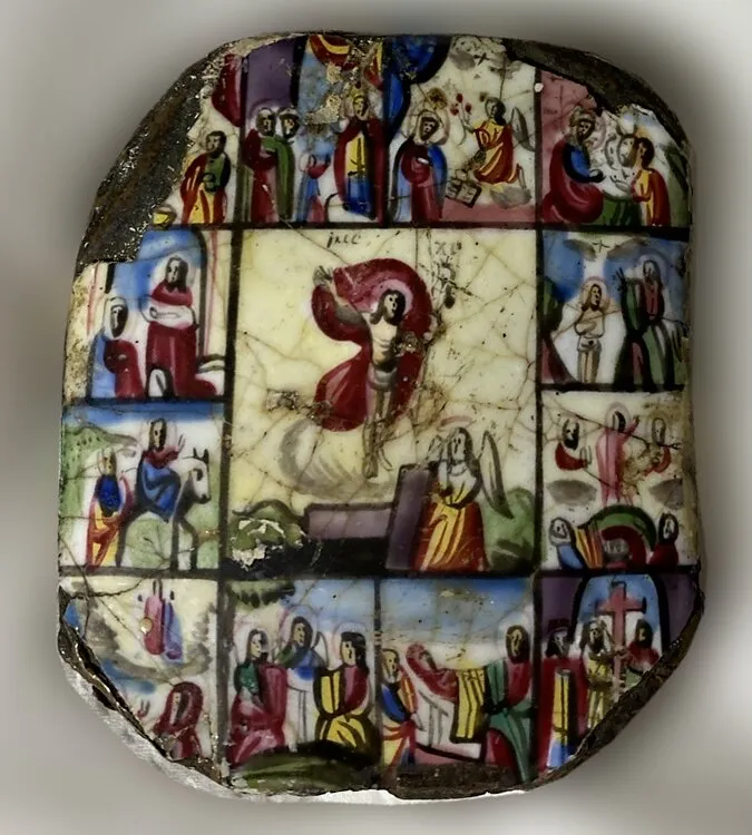 “The Resurrection of Christ” with border scenes of the feasts. Before restoration.